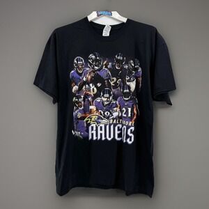 Baltimore Ravens 2019 Lamar Jackson MVP Year Double Sided Roster Shirt XL Gildan